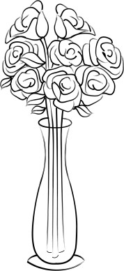 Roses in a Tall Vase