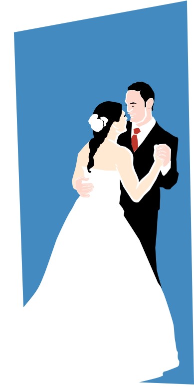 Smiling Bride and Groom