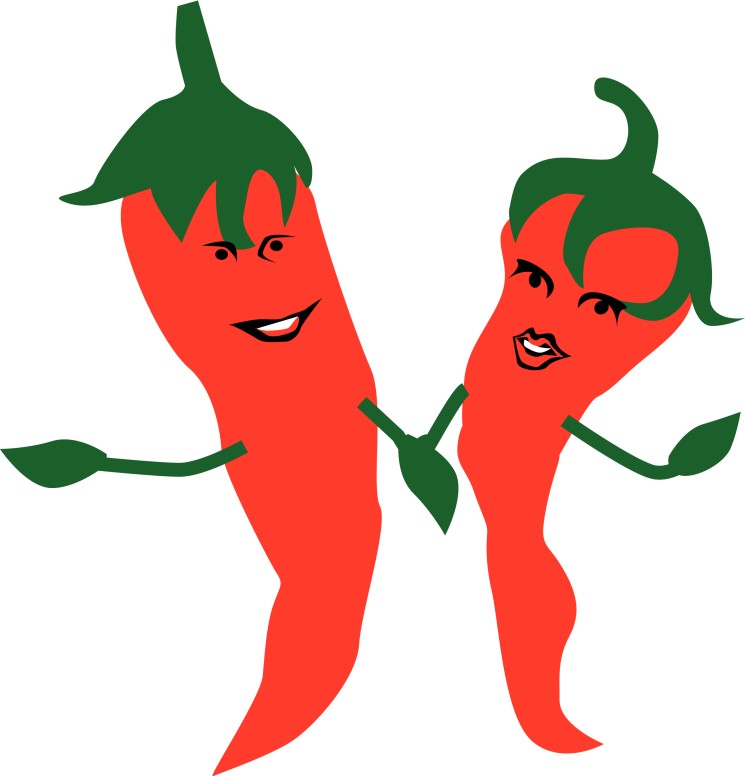 Hot Peppers Holding Hands