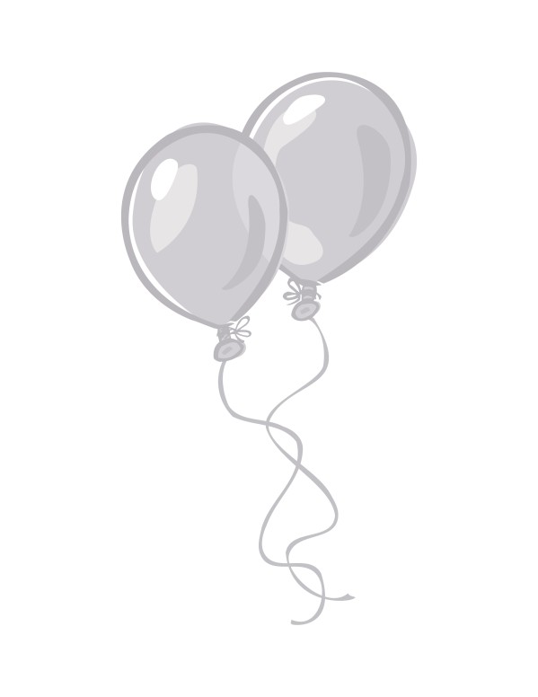 Two Balloons in Black and White