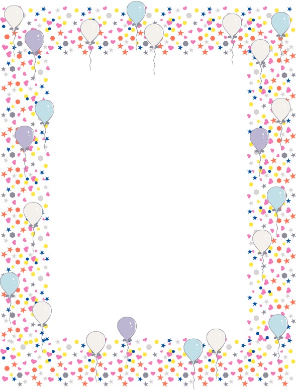 Many Bright Shapes with Birthday Balloons