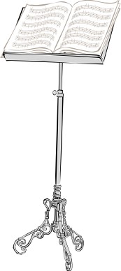 Silver Music Stand and Book