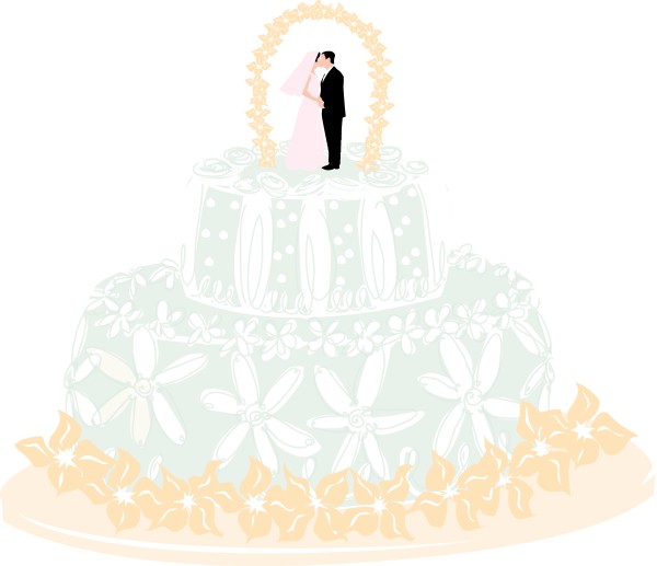 Floral Theme Wedding Cake