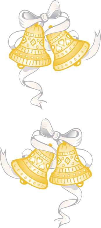 White Ribbon and Bells for Page Decorations