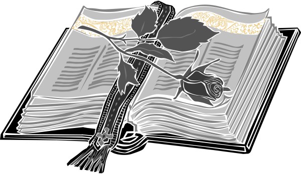 BW Bible with Stylized Rose