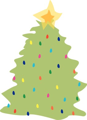 Christmas Tree with Colored Lights