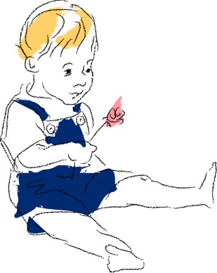 Toddler Examining Flower