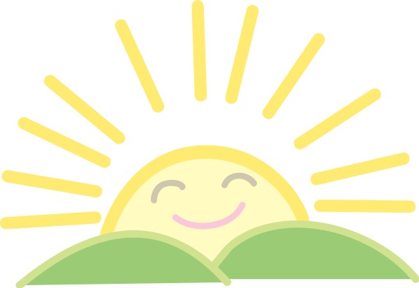 Smiling Sun Over Hills