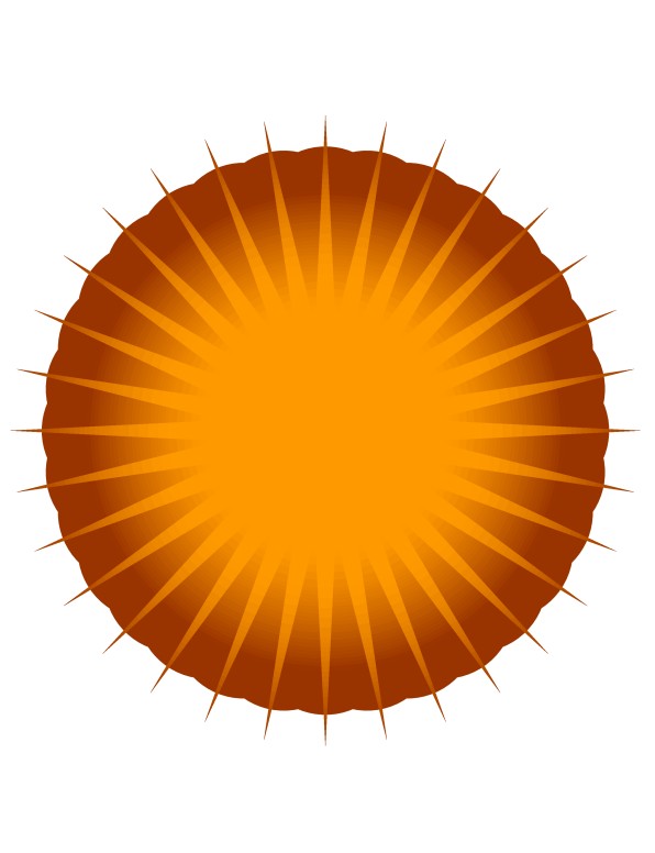Red and Orange Rayed Sun