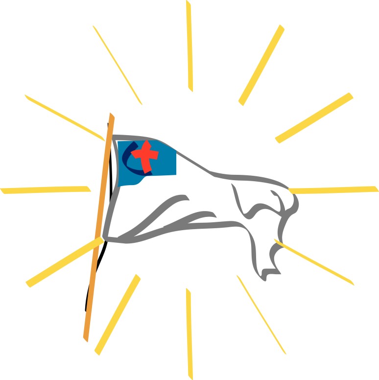 Glowing Christian Flag on Pole