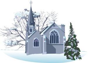 Snowy Winter Church
