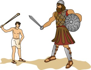 David Slays Goliath With a Stone
