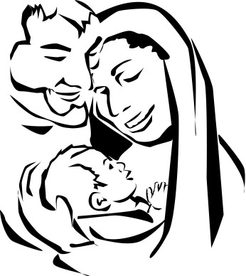 Jesus Mary and Joseph Embrace