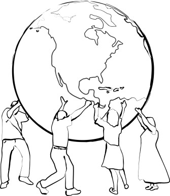 Supporting the Earth   Line Art