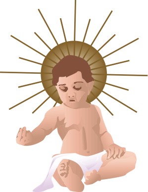 Color Baby Jesus Sitting with Halo