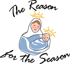 Christmas Greeting with Mary and Jesus