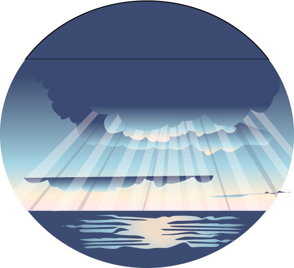 Rays of Light on Ocean Scene