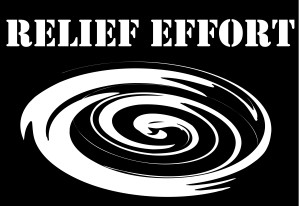 Hurricane White on Black with Relief Effort