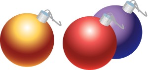 Trio of Classic Christmas Bulbs