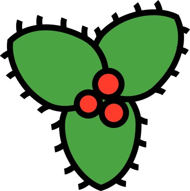 Cartoon Holly Leaves