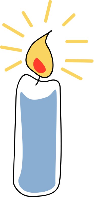 Cartoon Blue Candle