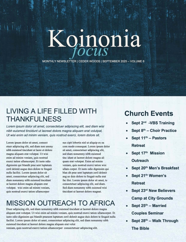 Hide and Seek Church Newsletter