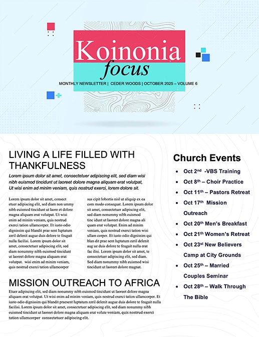 Pastor Appreciation Church Newsletter 2022