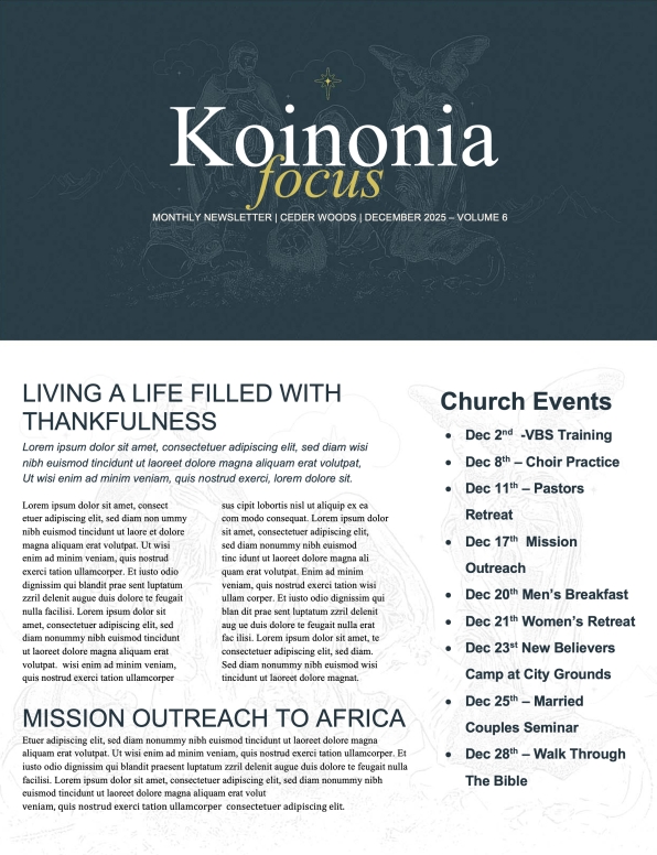 Advent: Songs of Hope Newsletter