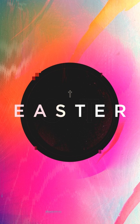 Easter Digital Glitch Collection: Bifold Bulletin Cover