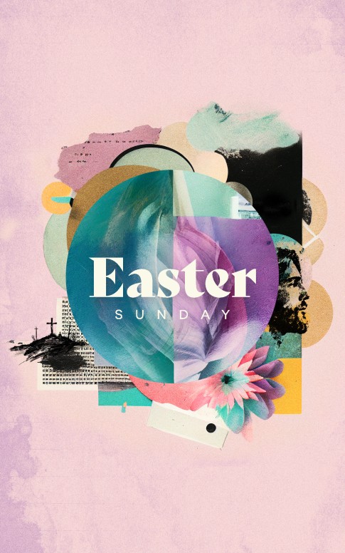 Easter Collage: Bifold Bulletin Cover