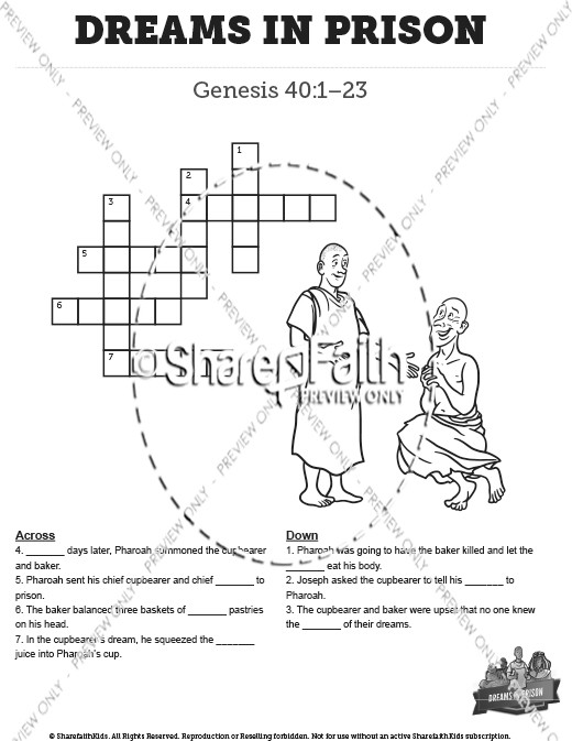 Genesis 40 Dreams in Prison: Crossword