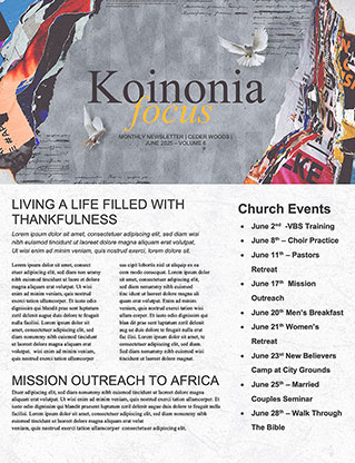Christ Over All: Newsletter