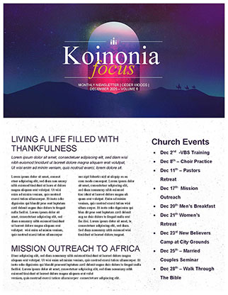 Candlelight Service: Newsletter