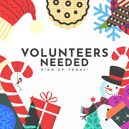 Christmas Volunteer Opportunities: Social Media Graphics