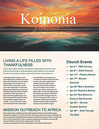 Easter Morning Sunrise: Newsletter