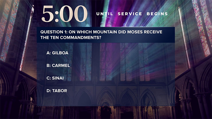 Cathedral Glass Collection: Motion Trivia Countdown