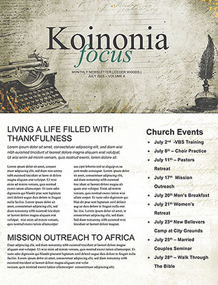 Dear Church: Newsletter