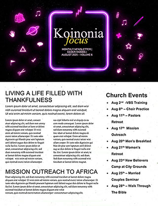 Back To School: Newsletter