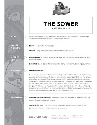 The Sower: Curriculum