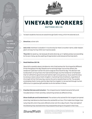 Vineyard Workers: Curriculum