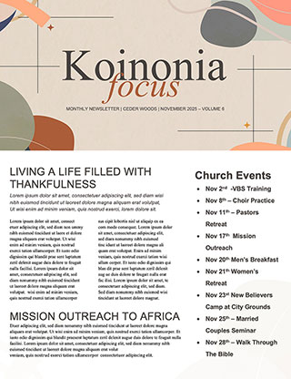 Friendsgiving: Newsletter