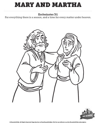 Mary and Martha: Coloring Pages