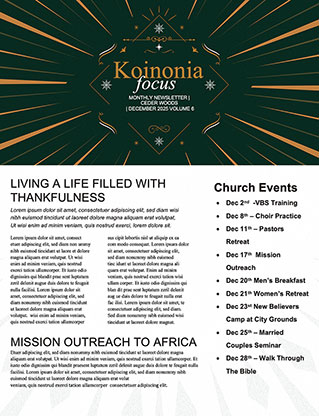 Christmas Eve Green: Newsletter