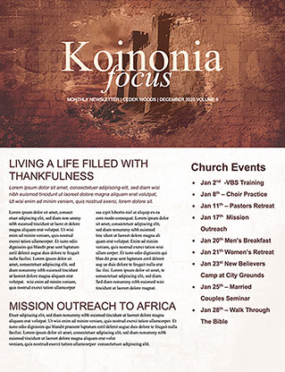 Joshua: Newsletter