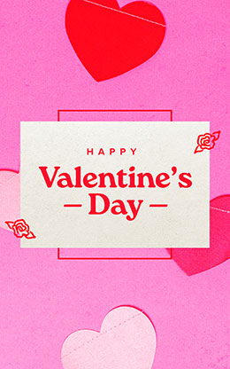 Valentine's Day Pink Hearts: Bifiold Bulletin Cover