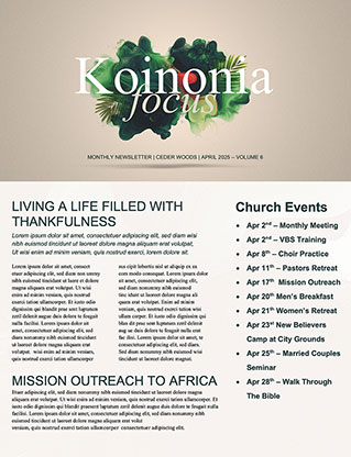 Palm Sunday Swirl: Newsletter