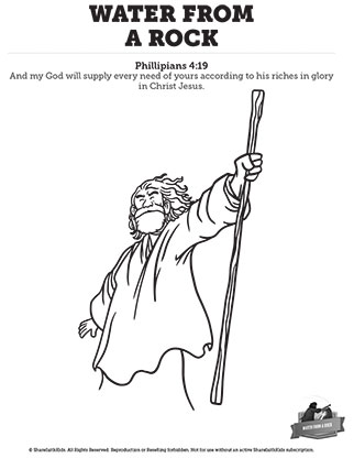 Water From A Rock: Coloring Pages