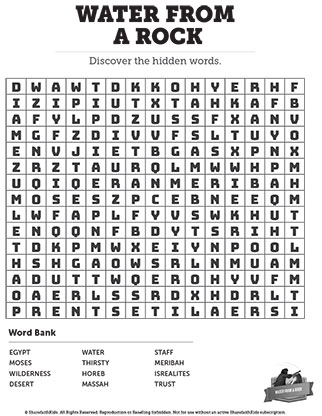 Water From A Rock: Word Search