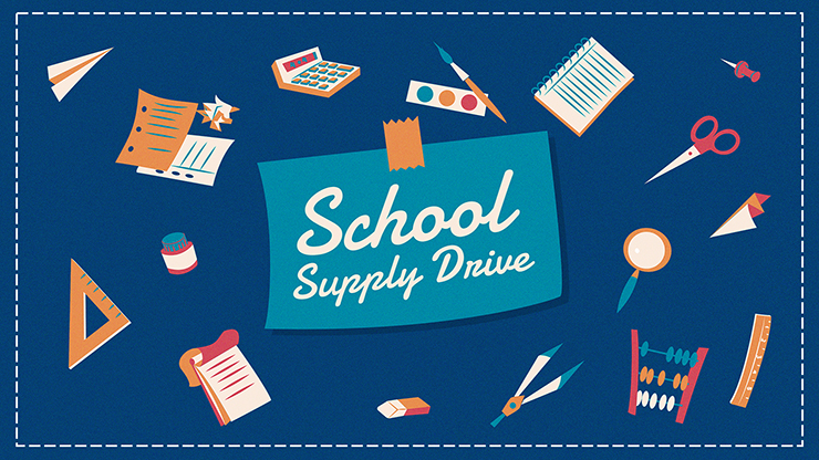 School Supply Drive: Title Graphic
