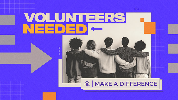 Volunteers Needed: Title Graphic